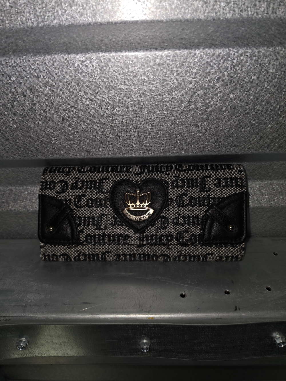 Juicy Couture Black and Grey Heart Emblem Wallet
